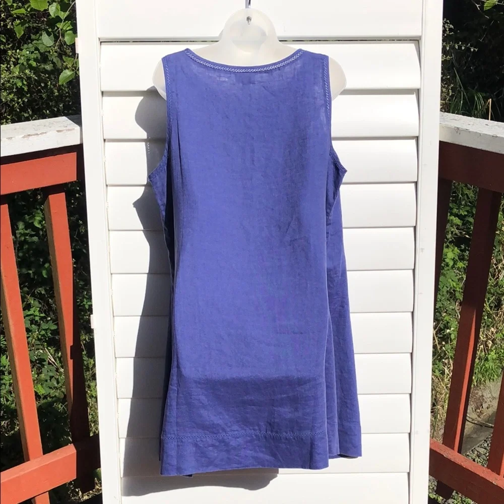 NWT Love Linen J. Jill Blue Sleeveless Casual Dress - Picture 12 of 15
